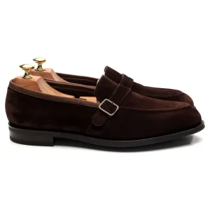 'Bath' Dark Brown Suede Monk Strap Loafers UK 8.5 E