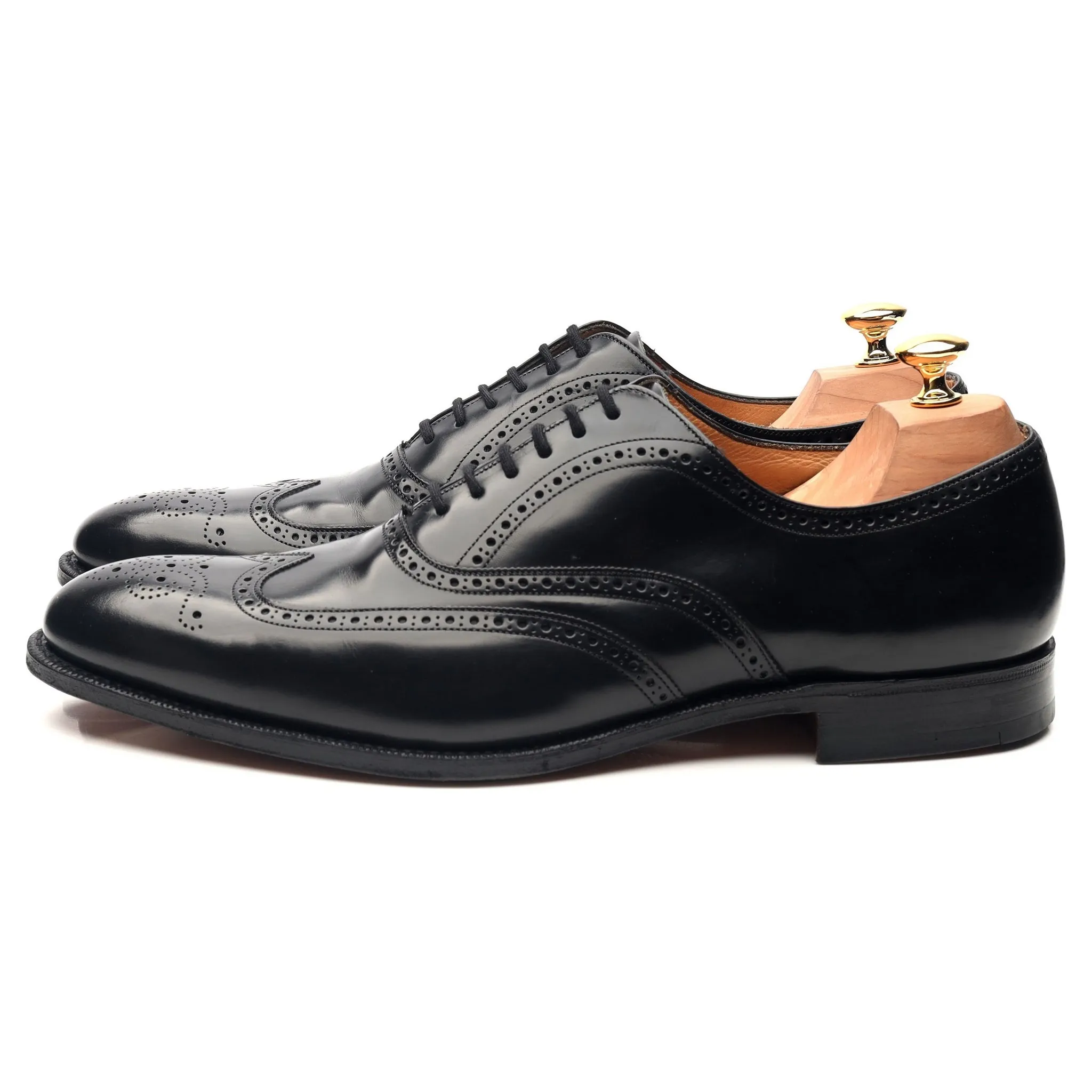 'Berlin' Black Leather Brogues UK 10 F