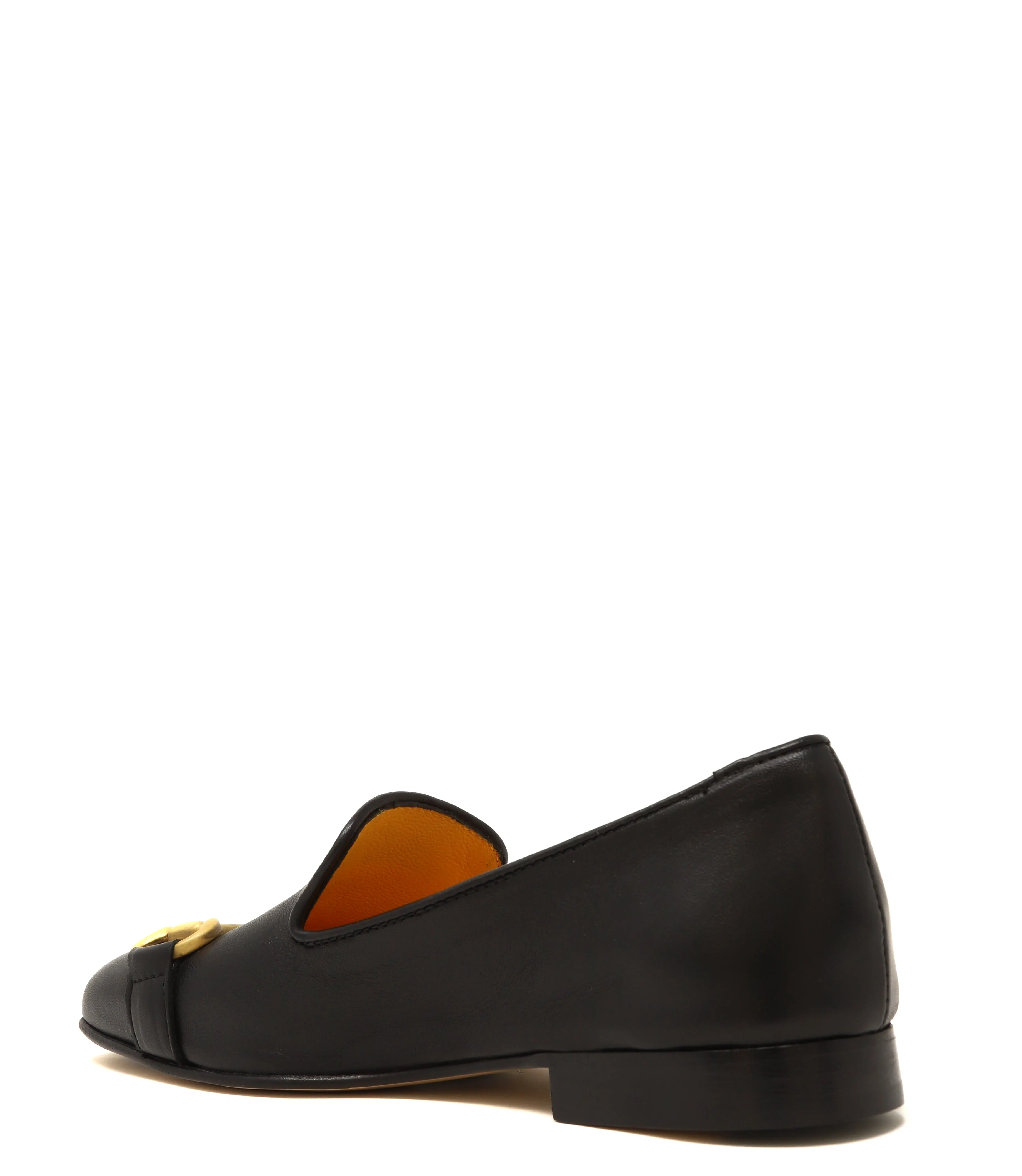 Black Leather Square Toe Loafer