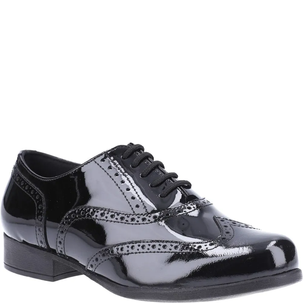 Black XL Kada Patent Senior School Shoes