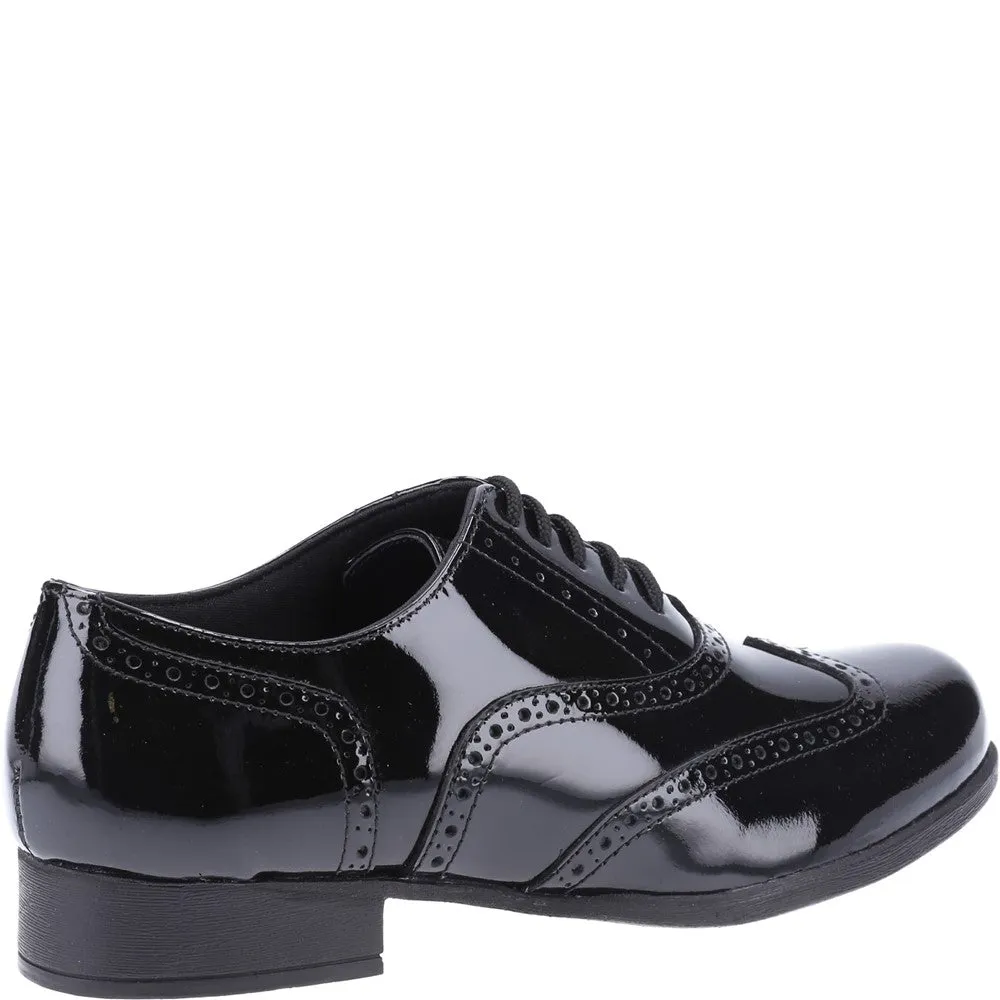 Black XL Kada Patent Senior School Shoes