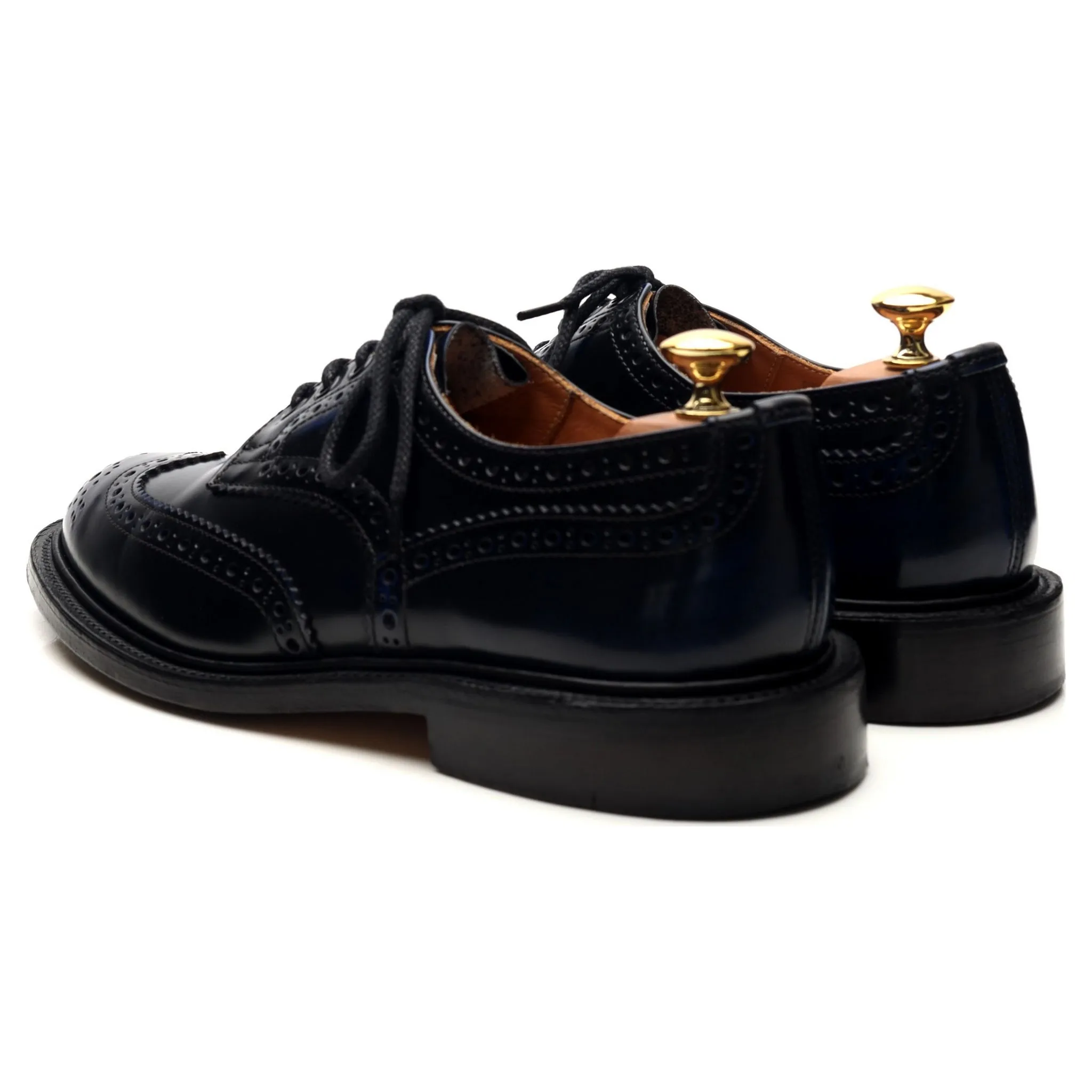 'Bourton' Navy Blue Leather Derby Brogues UK 6.5