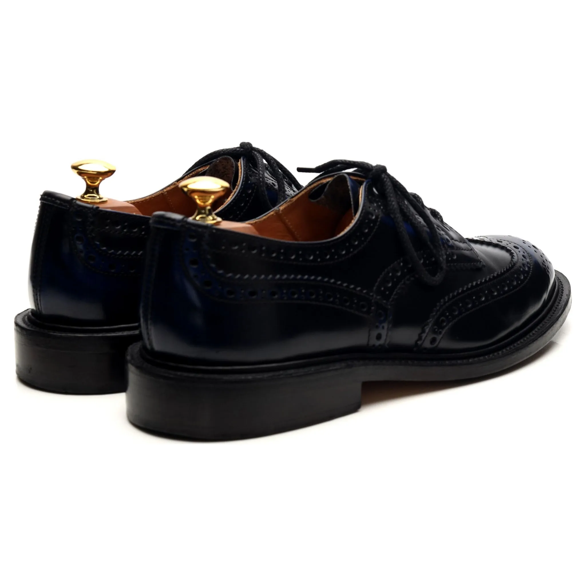 'Bourton' Navy Blue Leather Derby Brogues UK 6.5