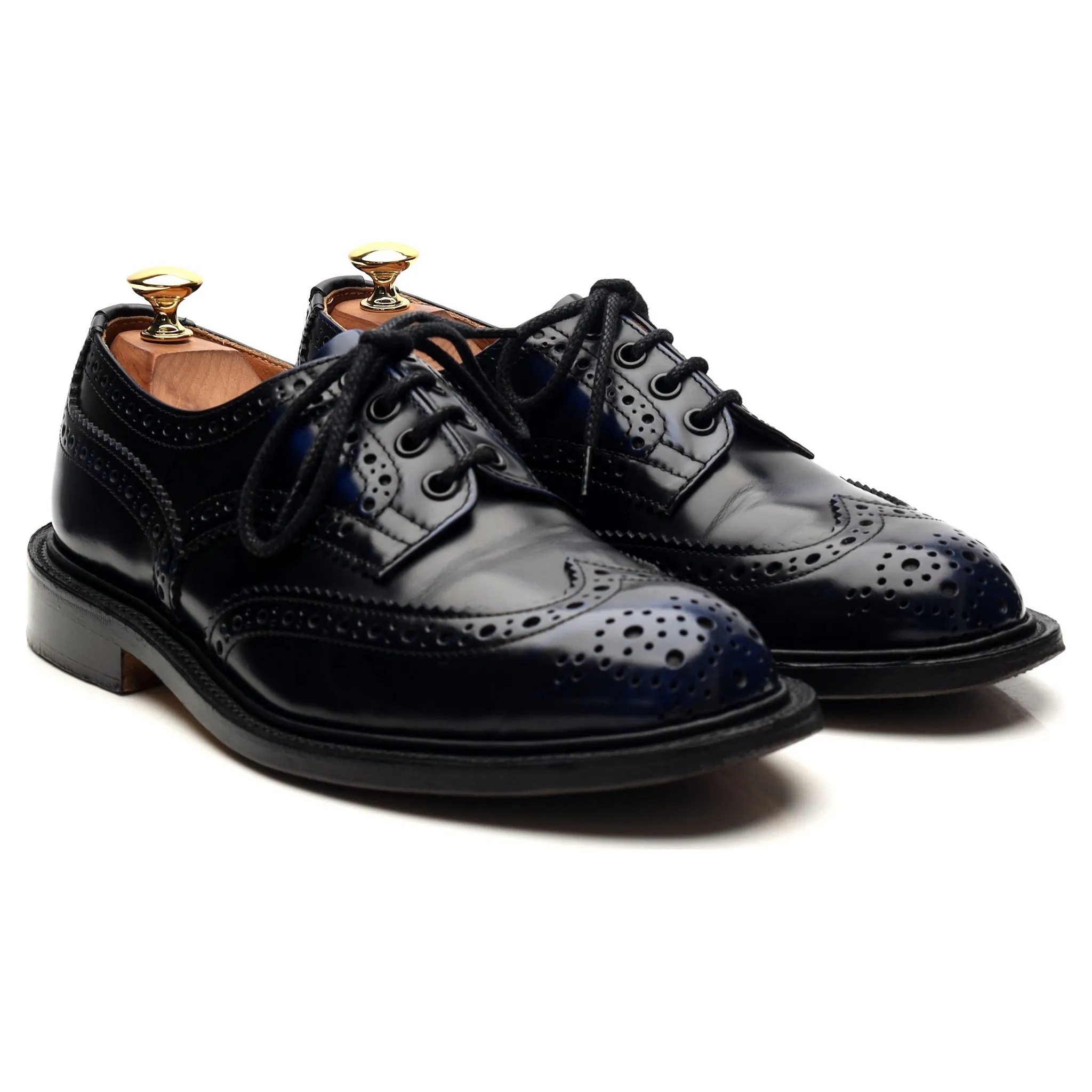 'Bourton' Navy Blue Leather Derby Brogues UK 6.5