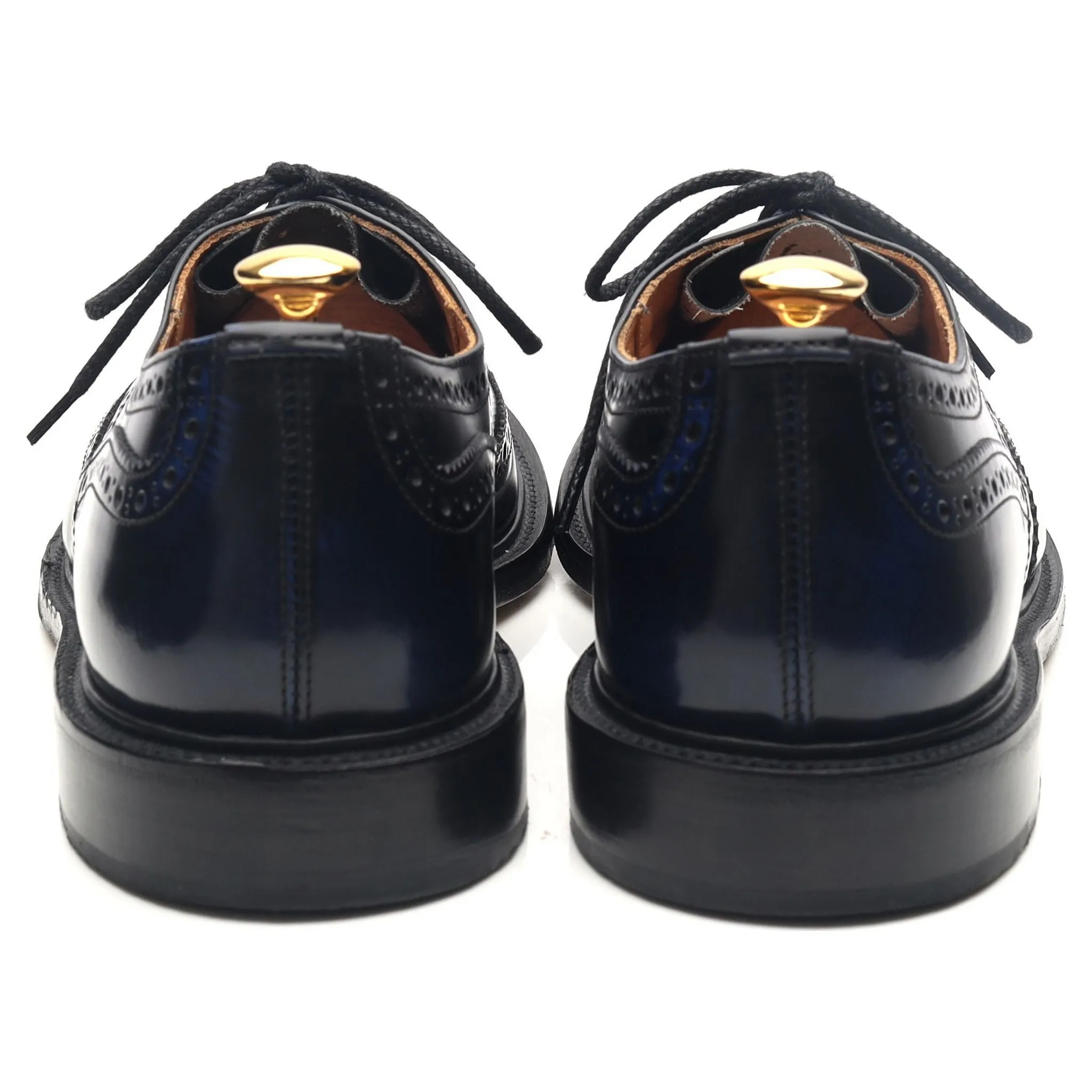 'Bourton' Navy Blue Leather Derby Brogues UK 9.5