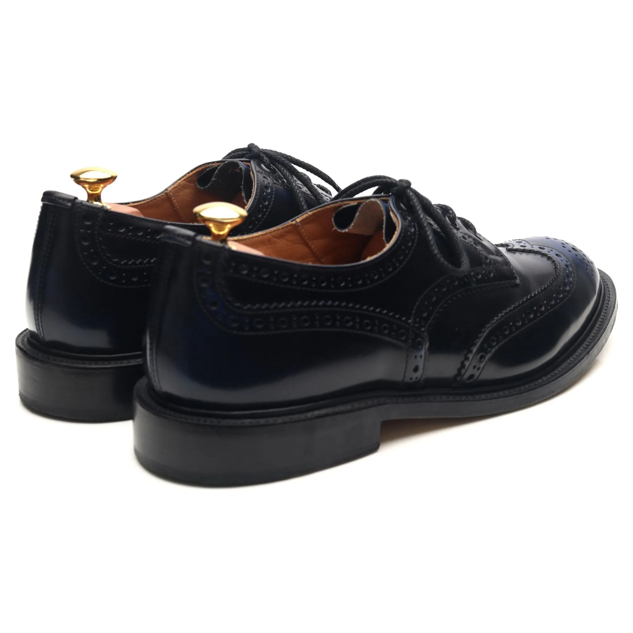 'Bourton' Navy Blue Leather Derby Brogues UK 9.5