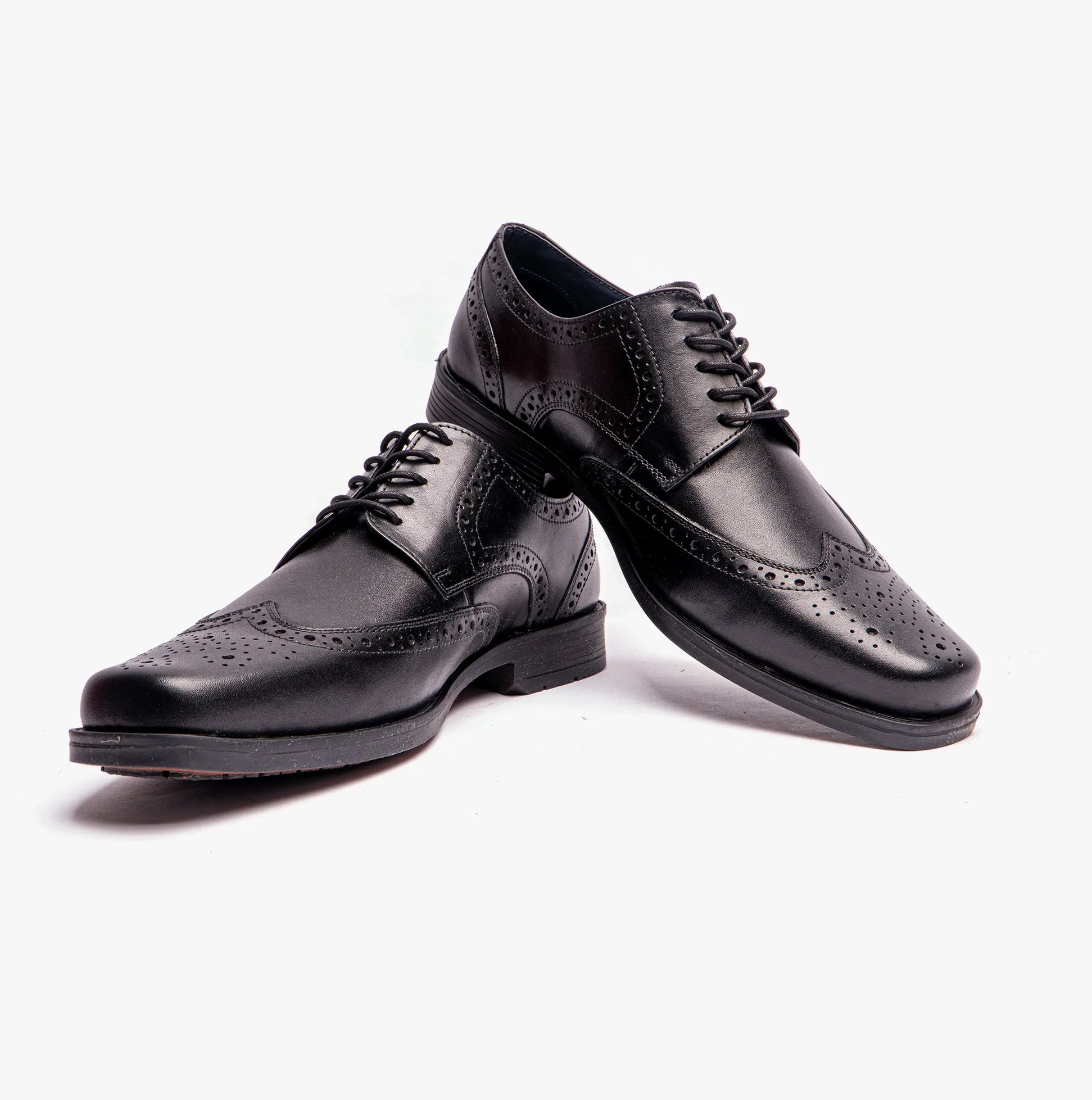 BRACE Boys Leather Lace-Up Brogues Black