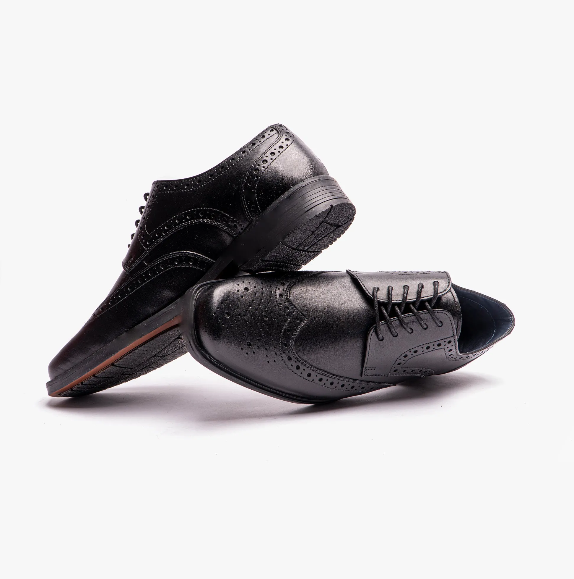 BRACE Boys Leather Lace-Up Brogues Black