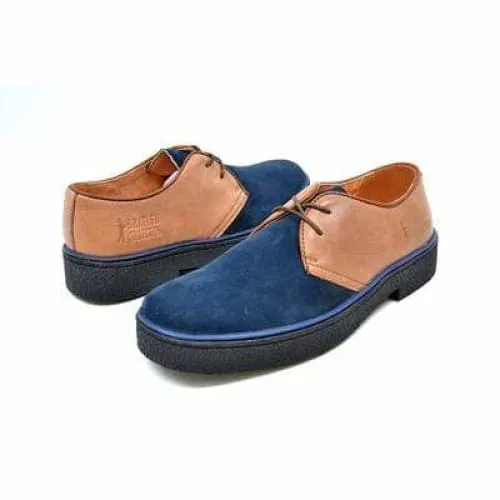 British Walkers Playboy Classic Low Cut Men's Tan and Navy Leather Oxfords