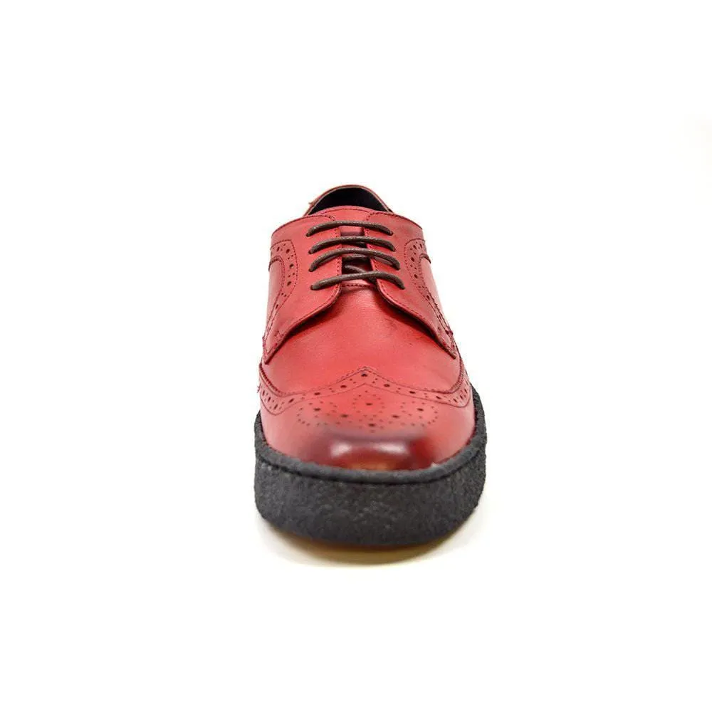 British Walkers Playboy Originals Wingtip Low Cut Men's Brick Red Leather Oxfords