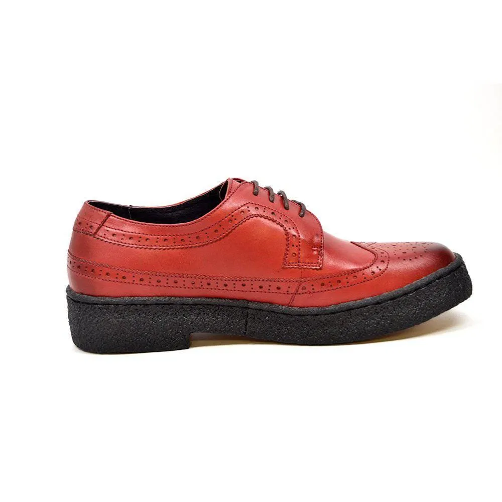 British Walkers Playboy Originals Wingtip Low Cut Men's Brick Red Leather Oxfords