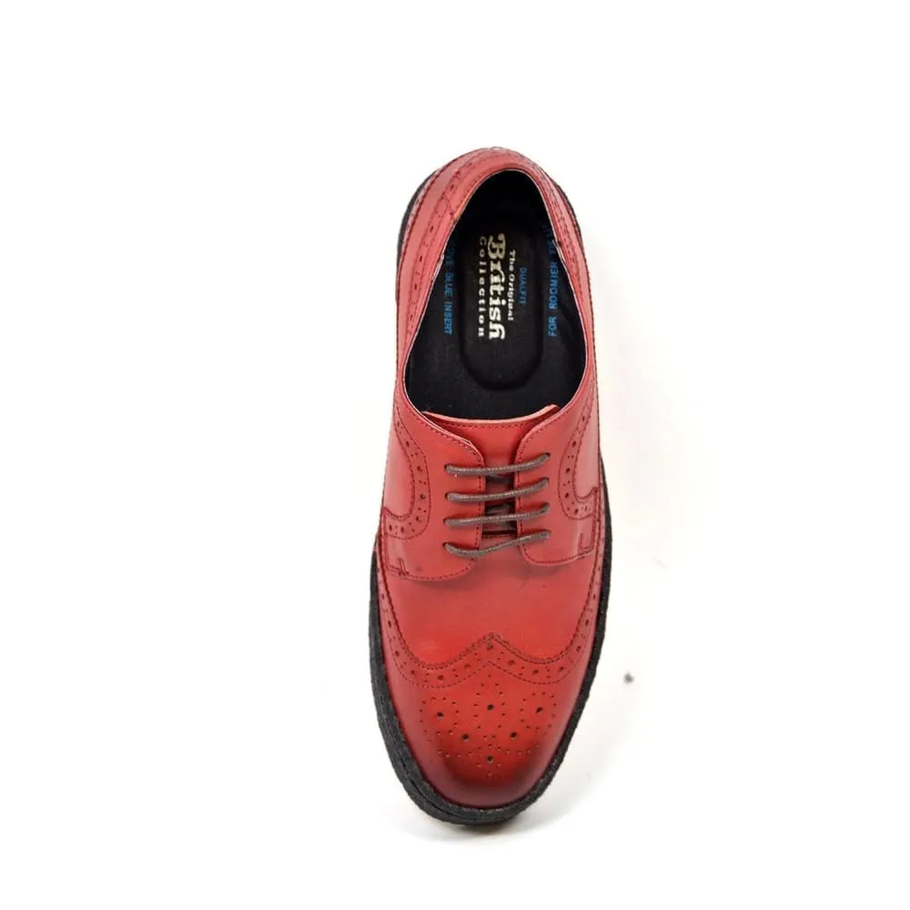 British Walkers Playboy Originals Wingtip Low Cut Men's Brick Red Leather Oxfords