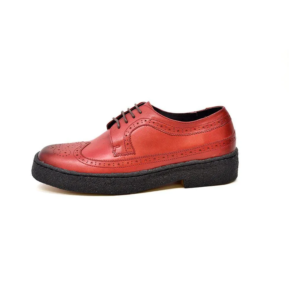 British Walkers Playboy Originals Wingtip Low Cut Men's Brick Red Leather Oxfords