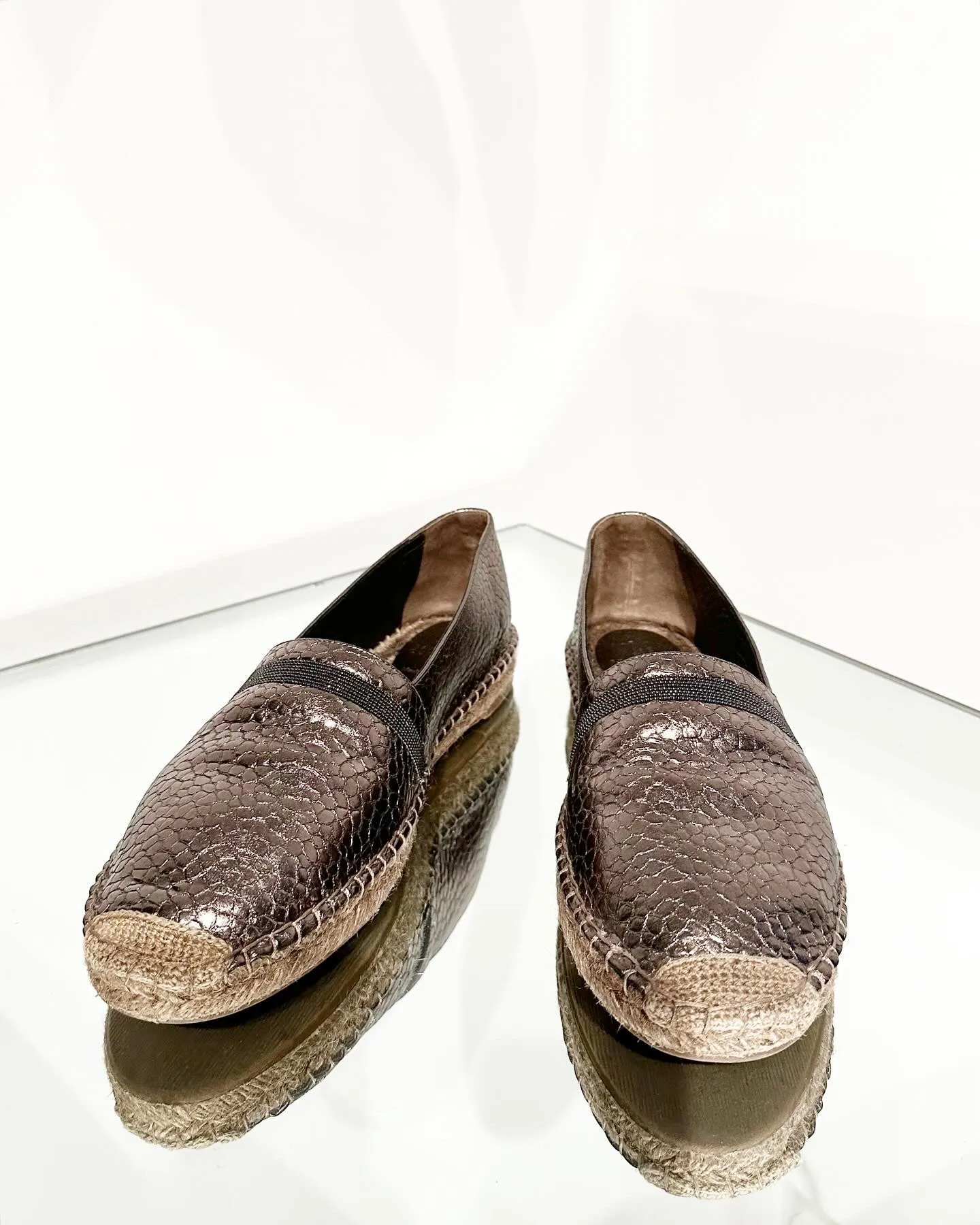 BRUNELLO CUCINELLI Leather Espadrille Flats