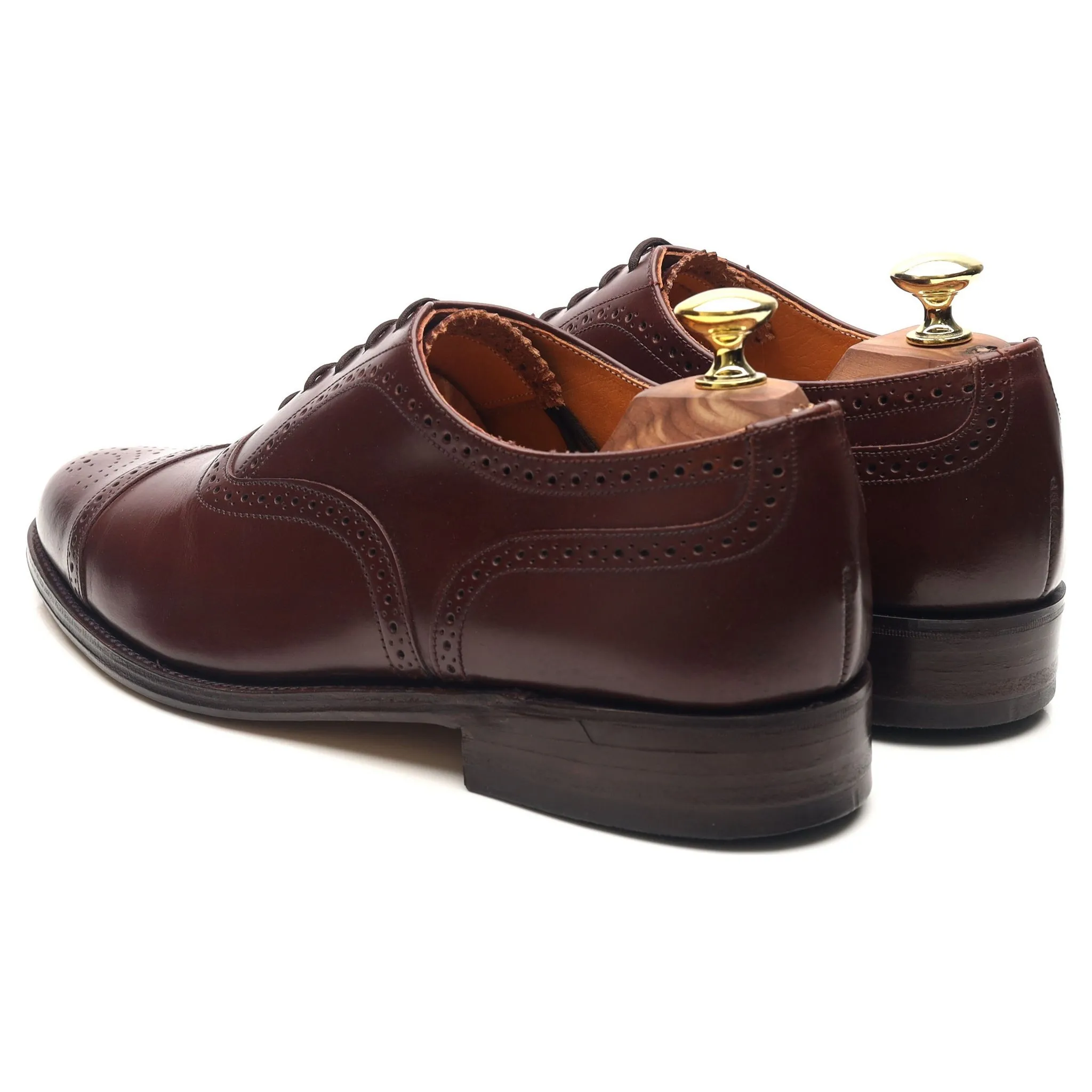 Burgundy Leather Oxford Semi Brogues UK 7 F