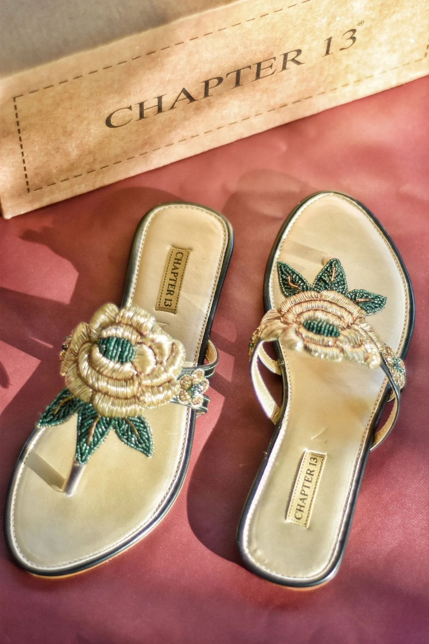 Chappals | Golden Gulab