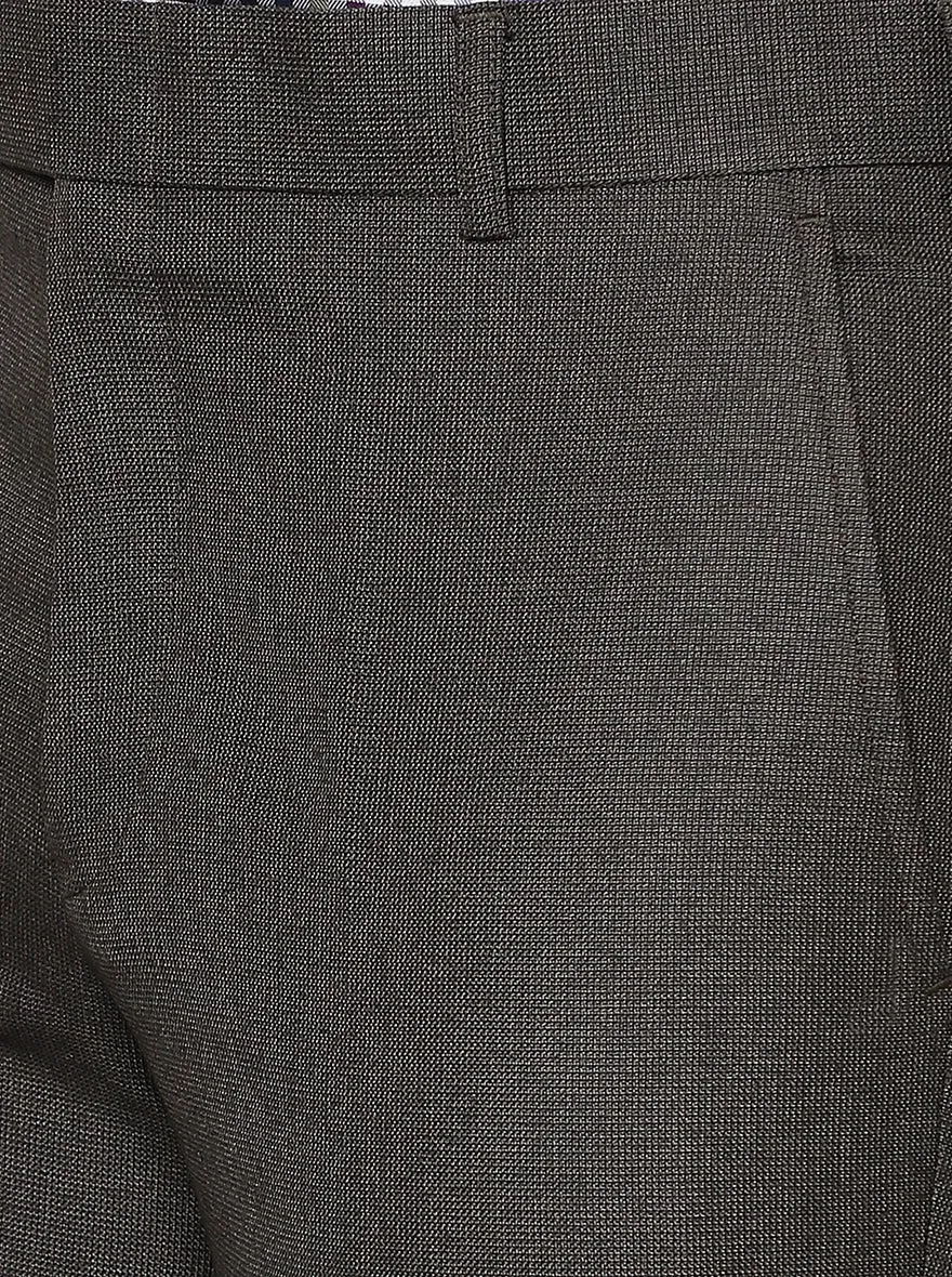 Coffee Brown Solid Slim Fit Formal Trouser | Greenfibre