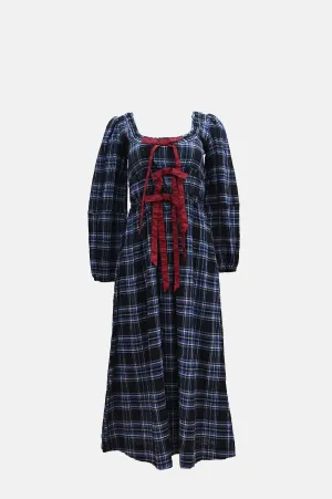 Dakota Midi Dress Blue Check