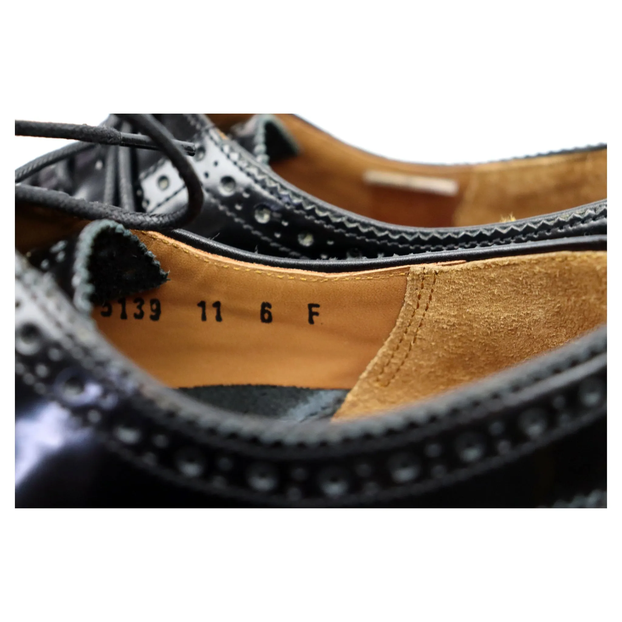 'Dylan' Black Leather Brogues UK 6 F