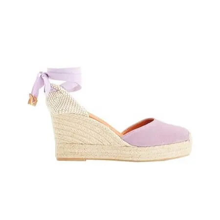 Espadrilles 8 by Yoox Suede Essential Wedge, lilac