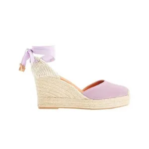 Espadrilles 8 by Yoox Suede Essential Wedge, lilac