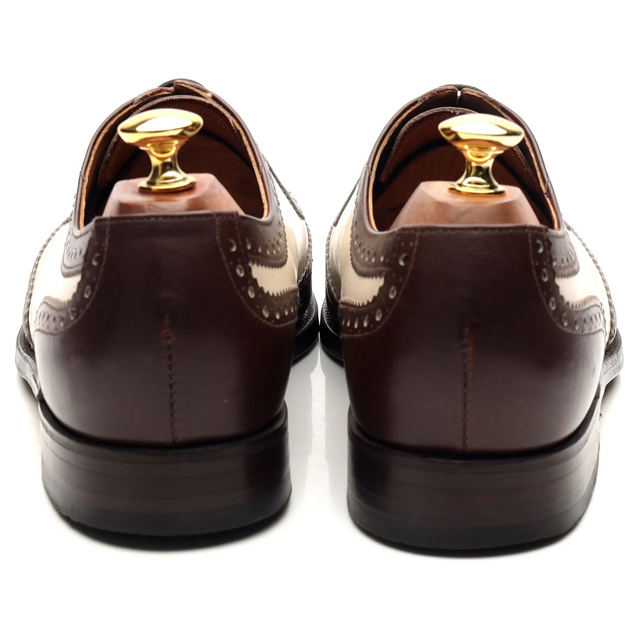 'Fitzgerald' Dark Brown Brown White Leather Spectator Brogues UK 9 FX