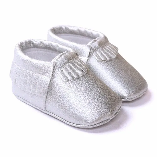 Free Shipping Tassels 26-Color PU Leather Baby Shoes Baby Moccasins Newborn Shoes Soft Infants Crib Shoes Sneakers First Walker