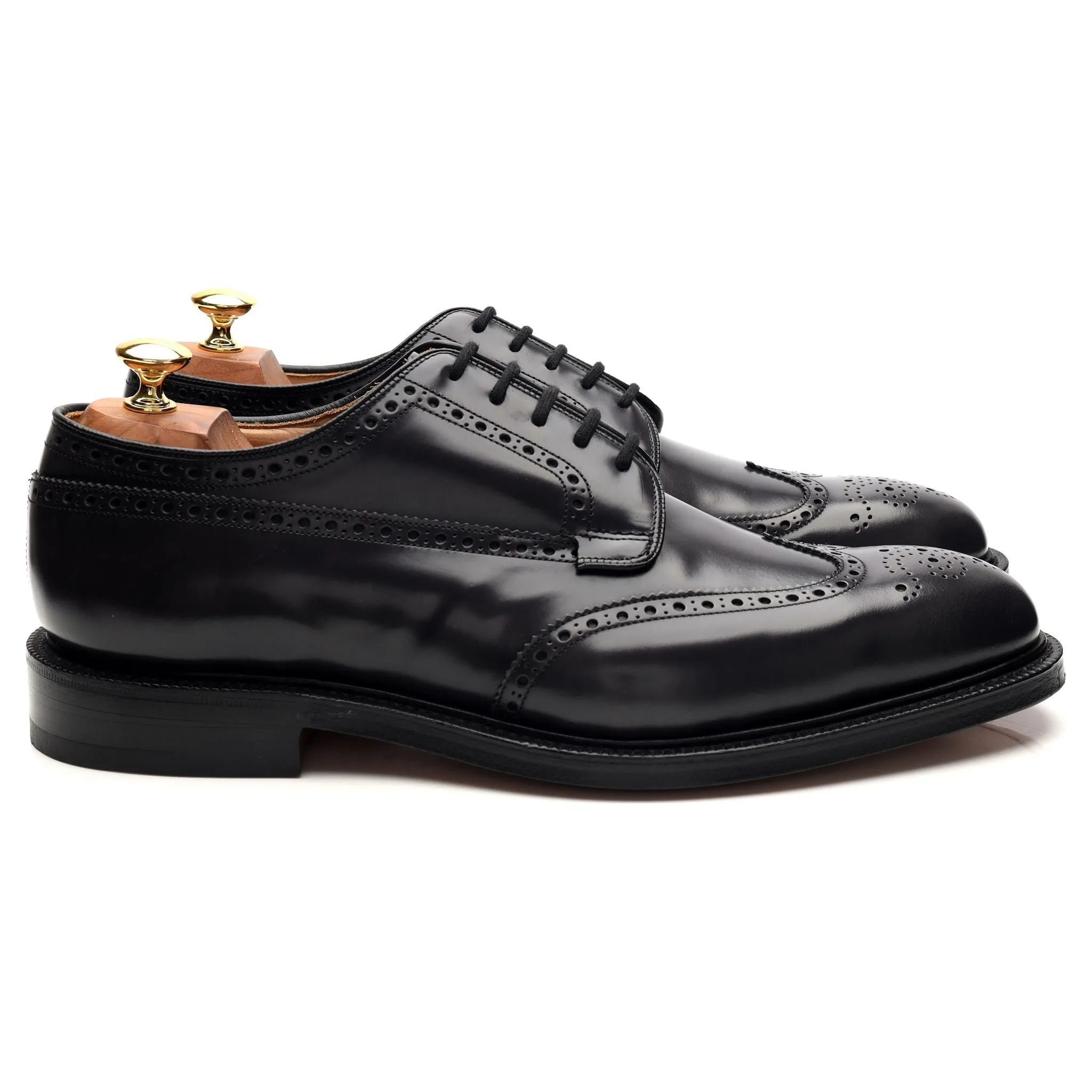 'Grafton' Dark Grey Leather Derby Brogues UK 10.5 F