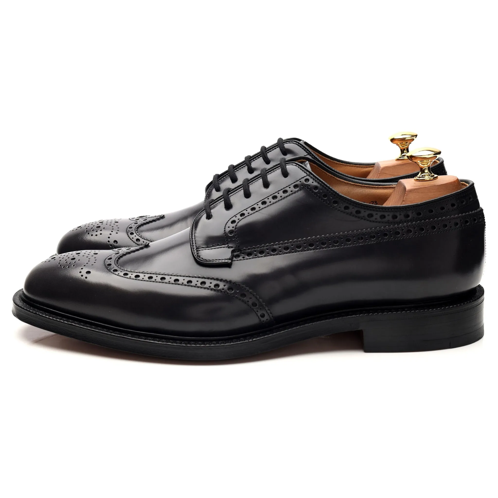 'Grafton' Dark Grey Leather Derby Brogues UK 10.5 F