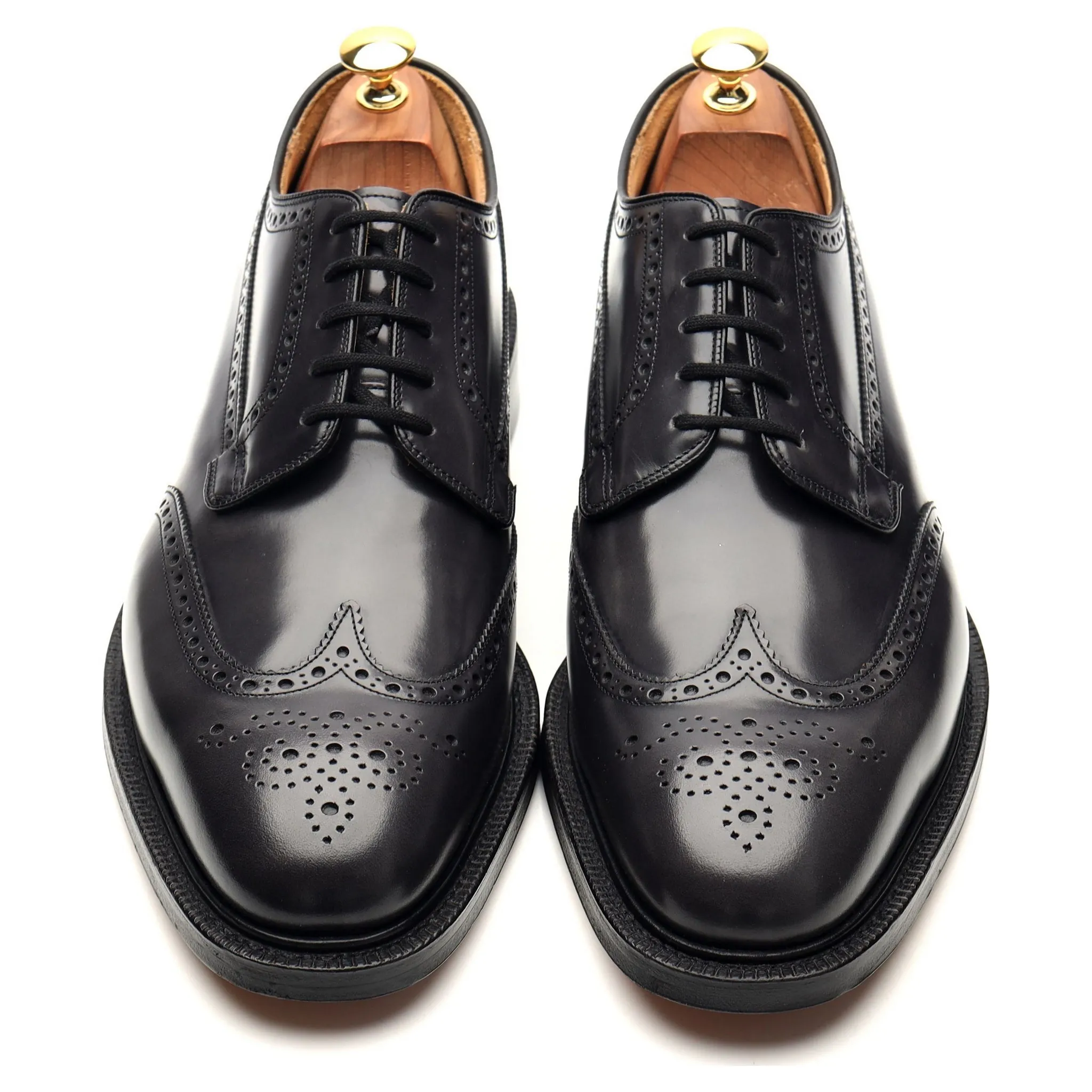 'Grafton' Dark Grey Leather Derby Brogues UK 10.5 F