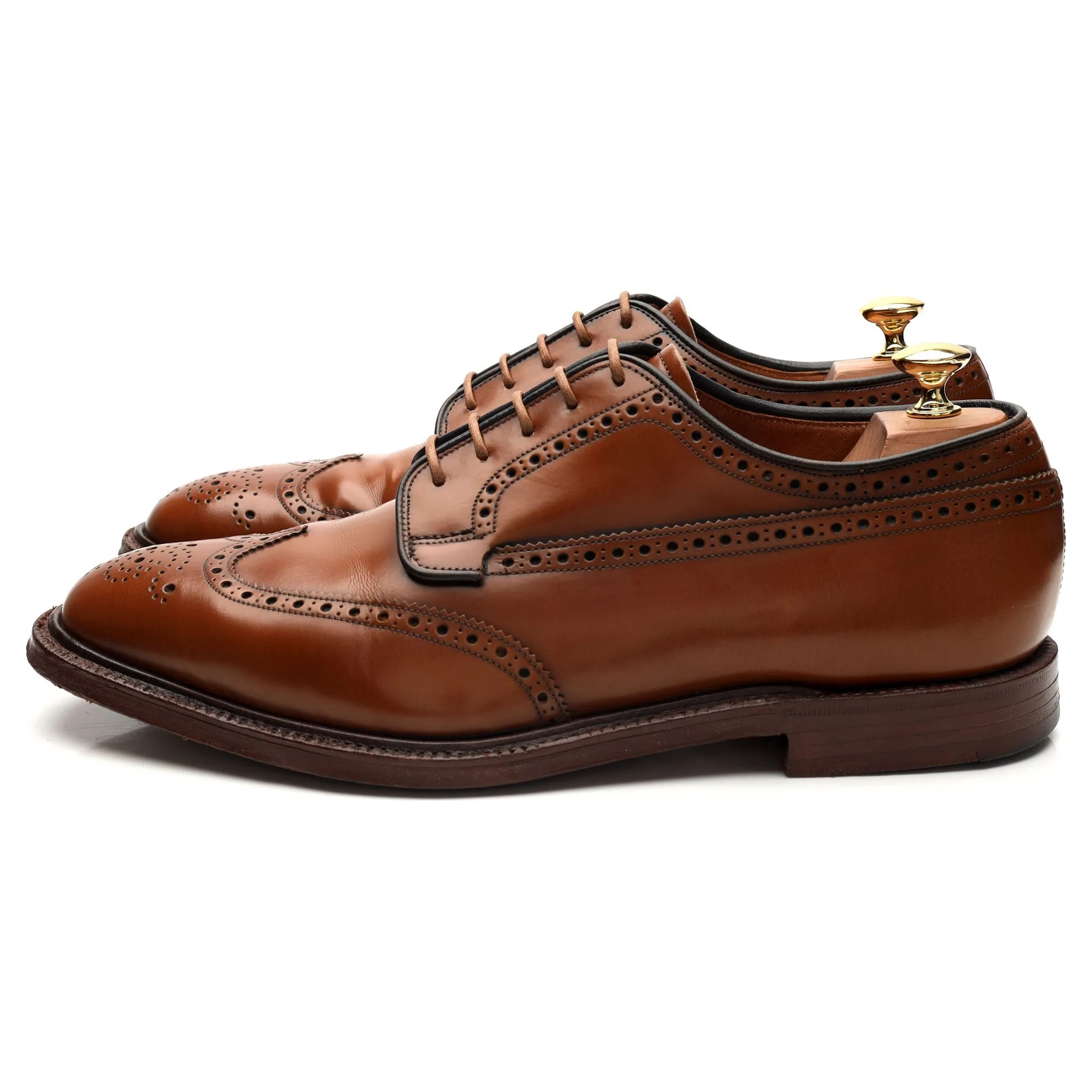 'Grafton' Tan Brown Leather Derby Brogues UK 10 F