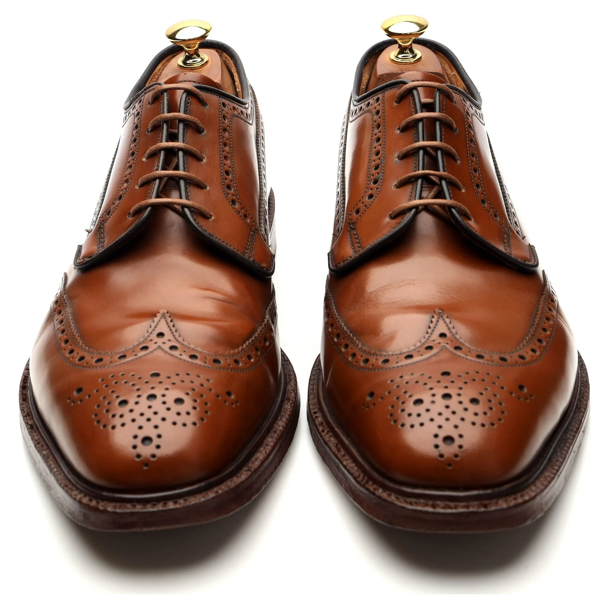 'Grafton' Tan Brown Leather Derby Brogues UK 10 F