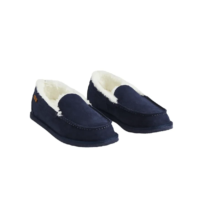 H&M Fleece-lined Slippers Moccasins, dark blue