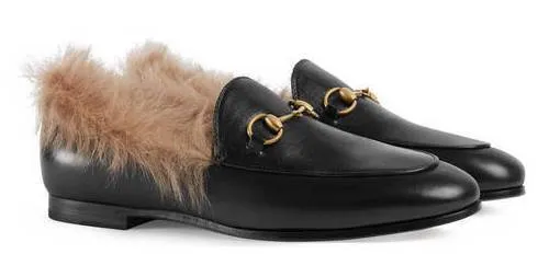 'Jordaan' Fur Loafer, Black