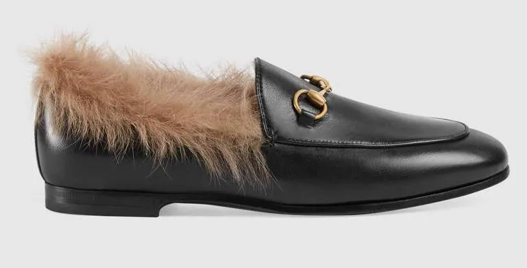 'Jordaan' Fur Loafer, Black