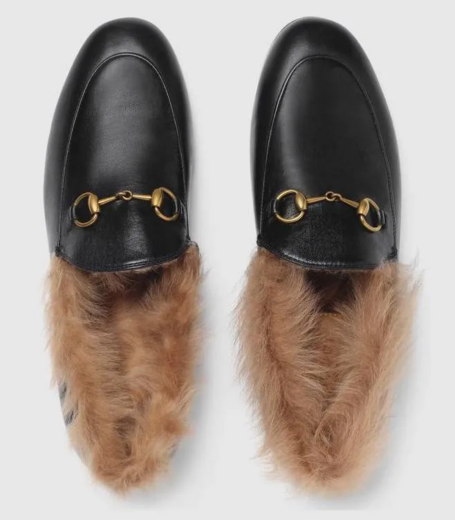 'Jordaan' Fur Loafer, Black