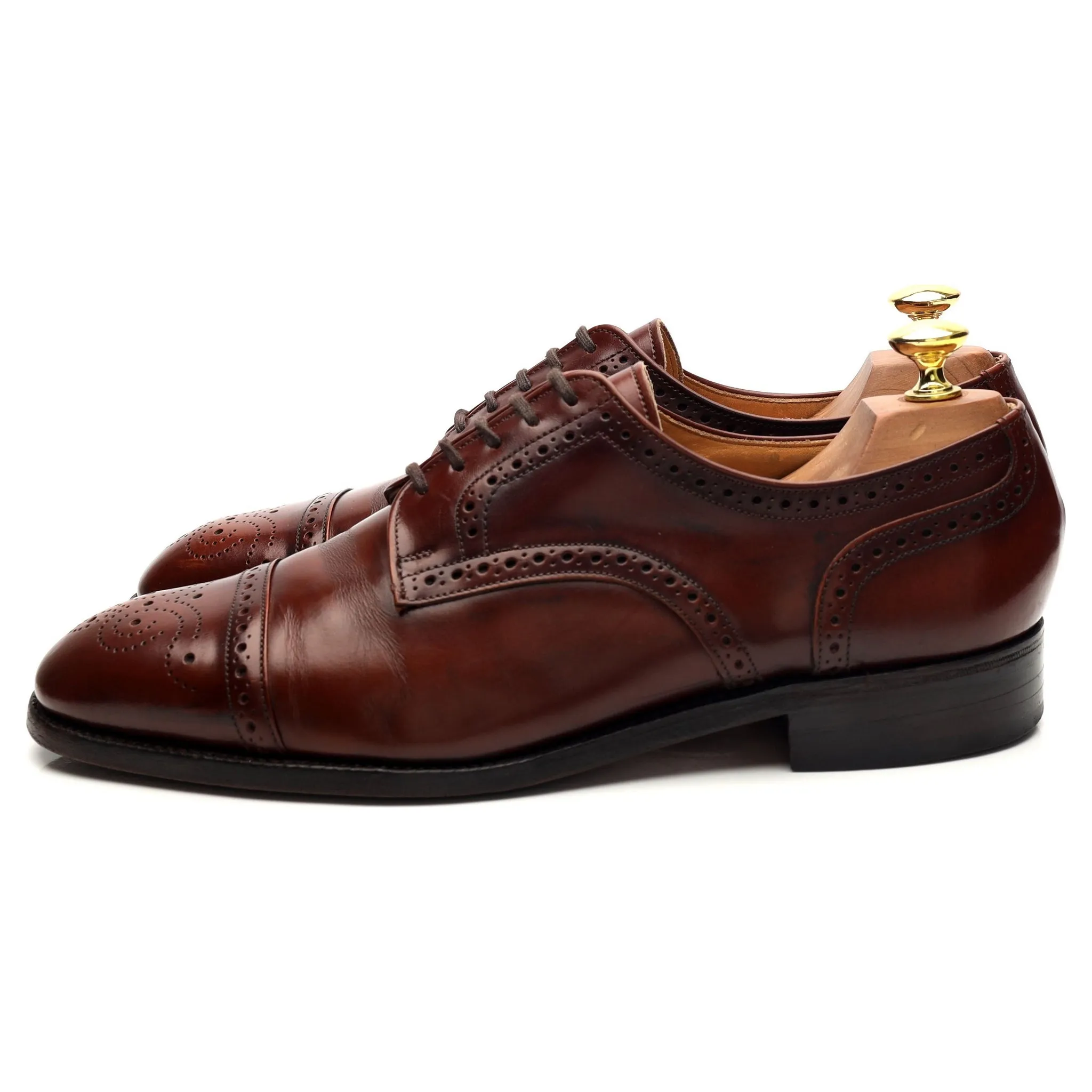 'Kelso' Brown Leather Derby Brogues UK 8