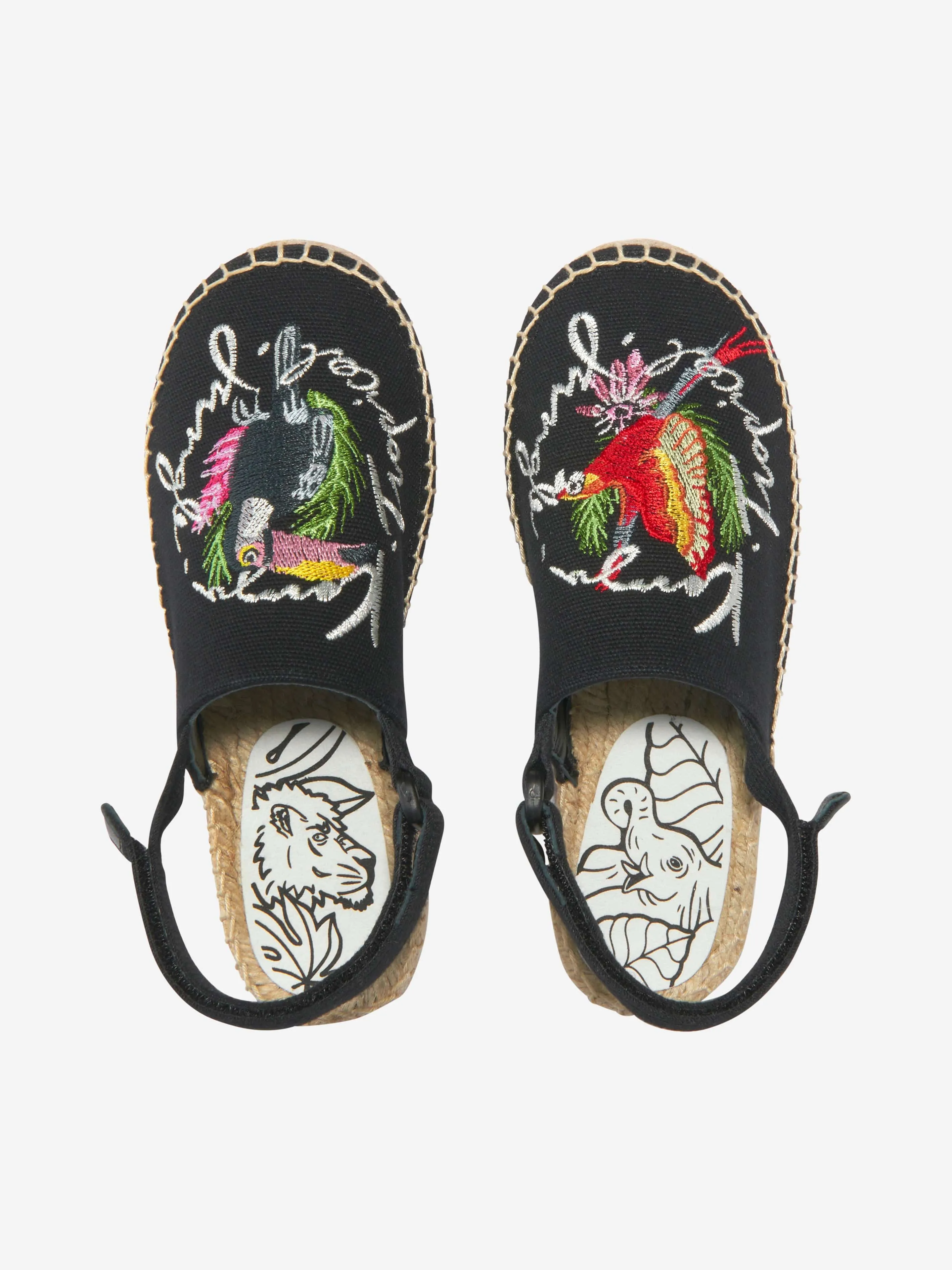 KENZO Girls Cotton Canvas Tropical Espadrilles