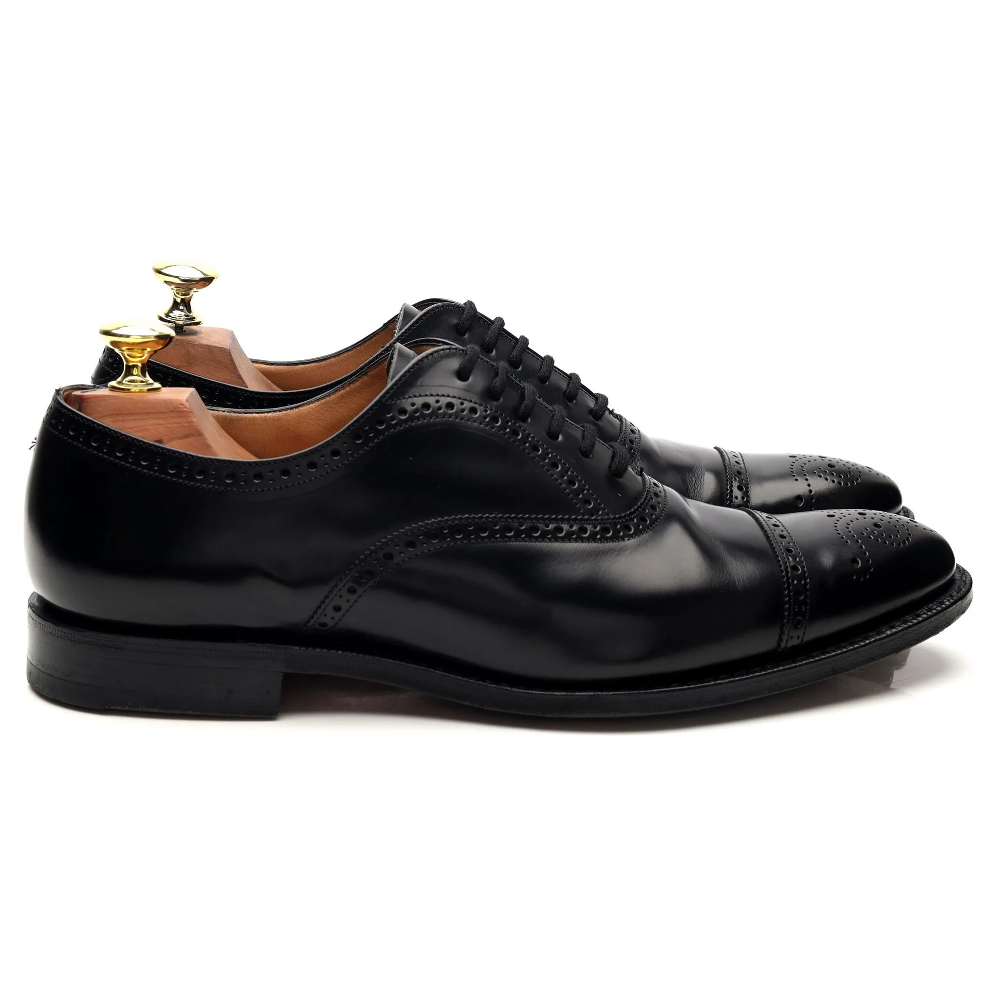 'London' Black Leather Oxford Brogue UK 7 F