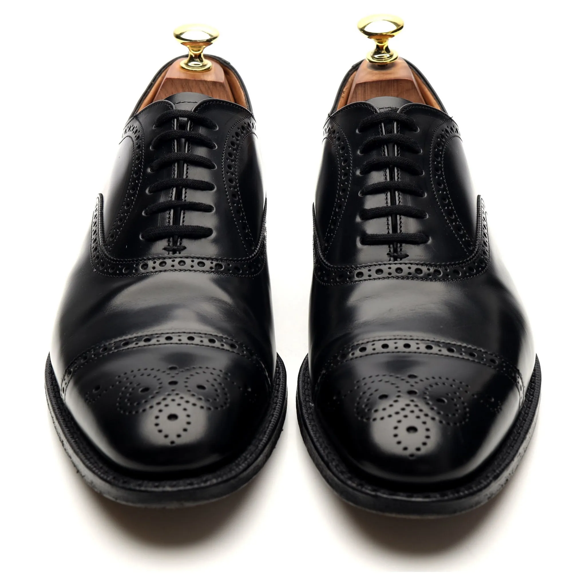 'London' Black Leather Oxford Brogue UK 7 F