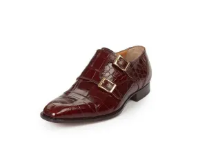 Mauri - 4560 Via Spiga Gold All Over Body Alligator Double Monk Strap