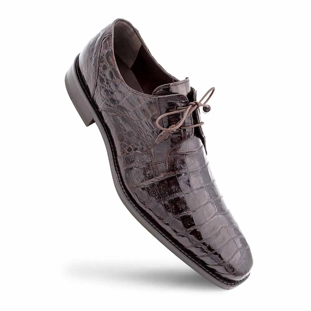 Mezlan Genuine Crocodile Brown Anderson Lace-Up