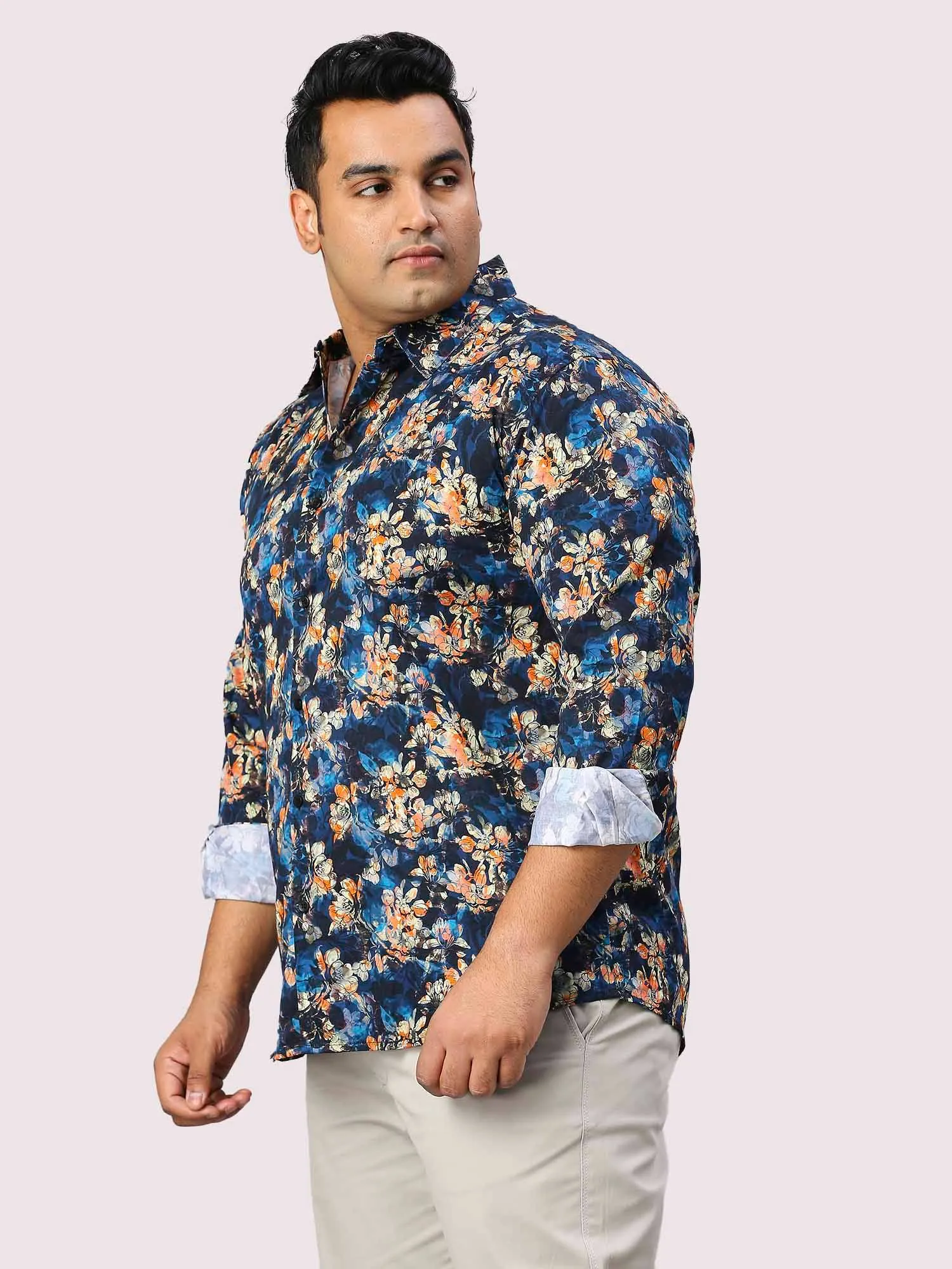 Midnight Miss Digital Printed Full Sleeve Men's Plus Size Shirt