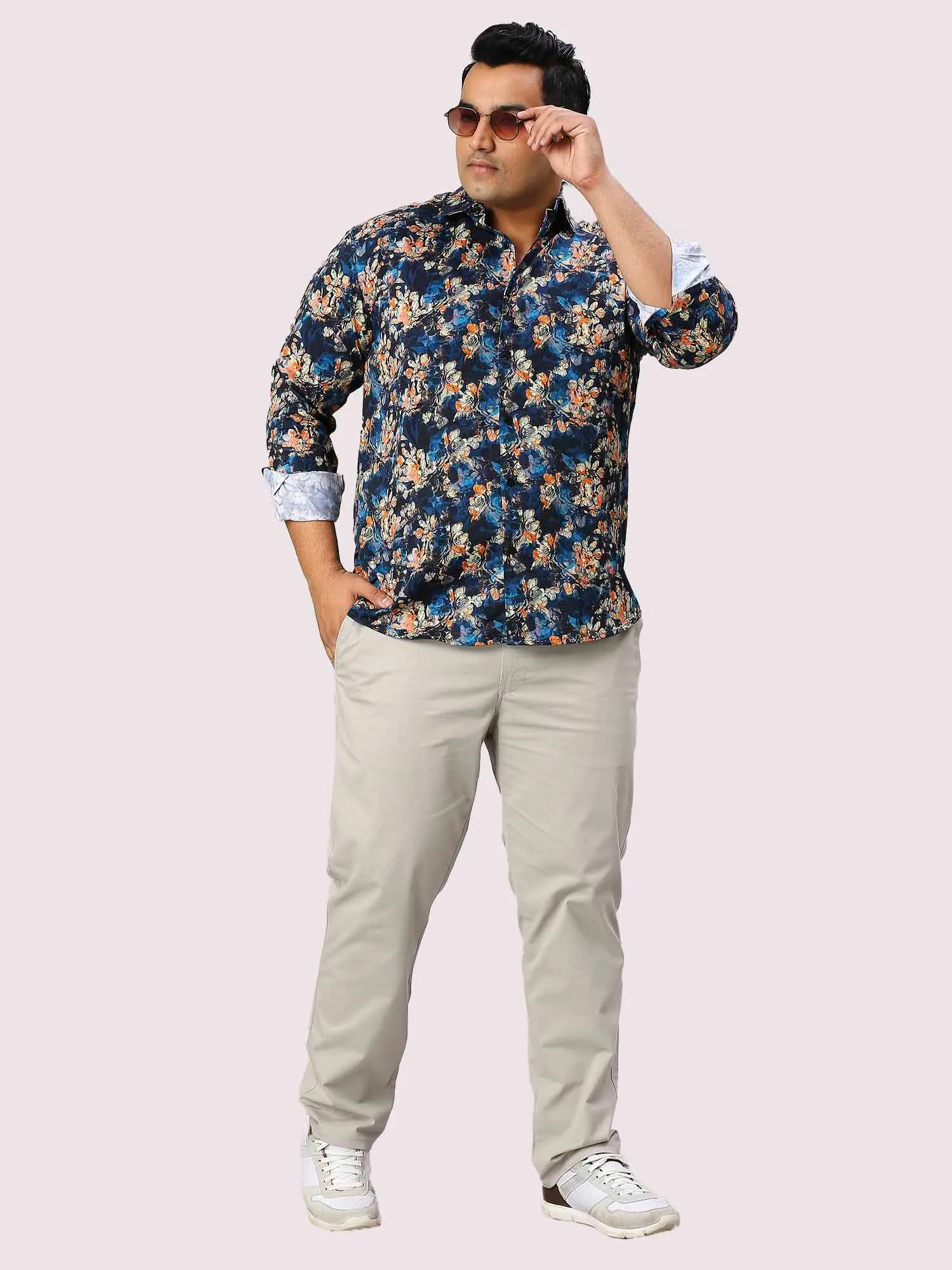 Midnight Miss Digital Printed Full Sleeve Men's Plus Size Shirt