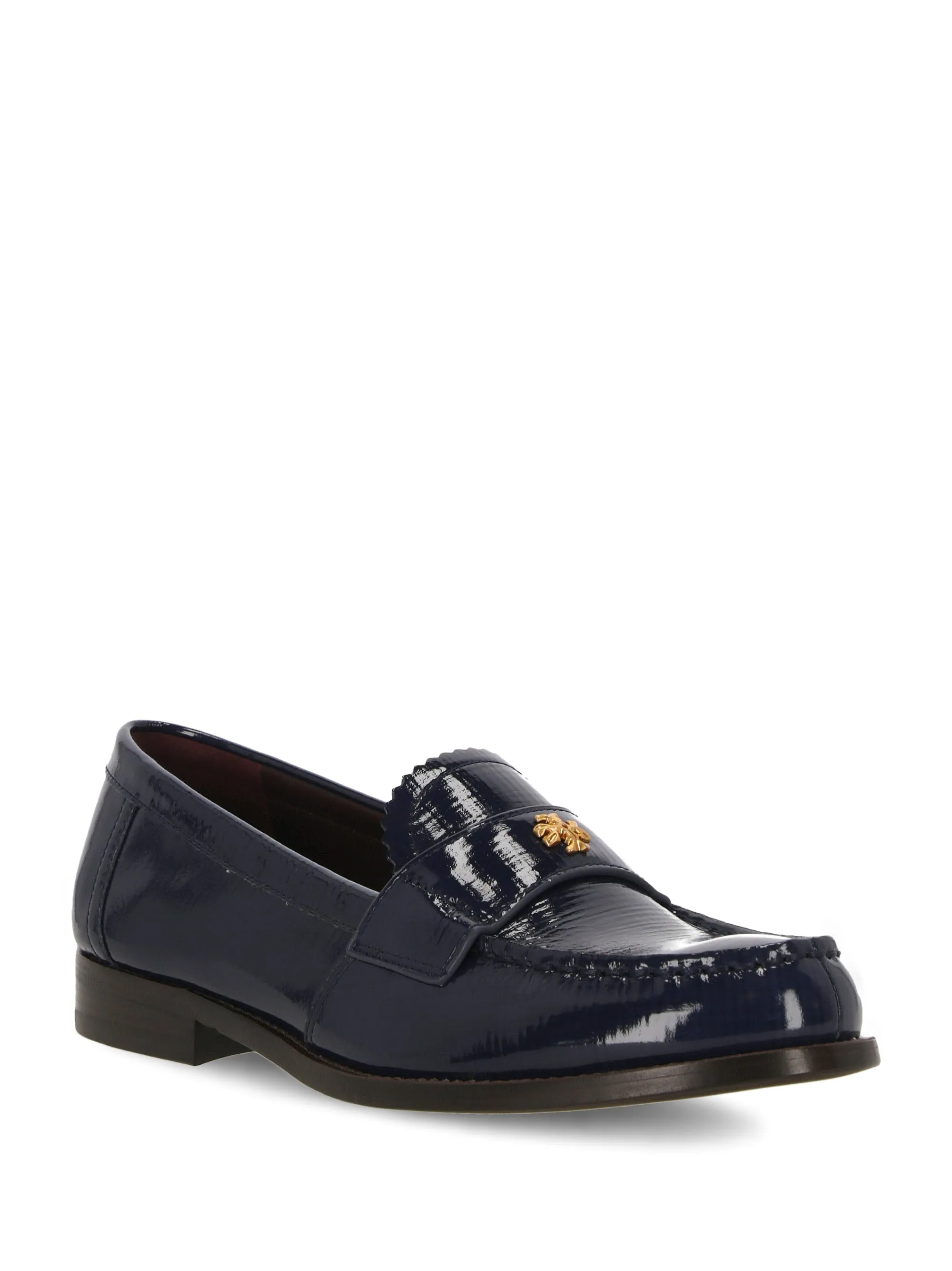 Midnight Navy Leather Flat Shoes