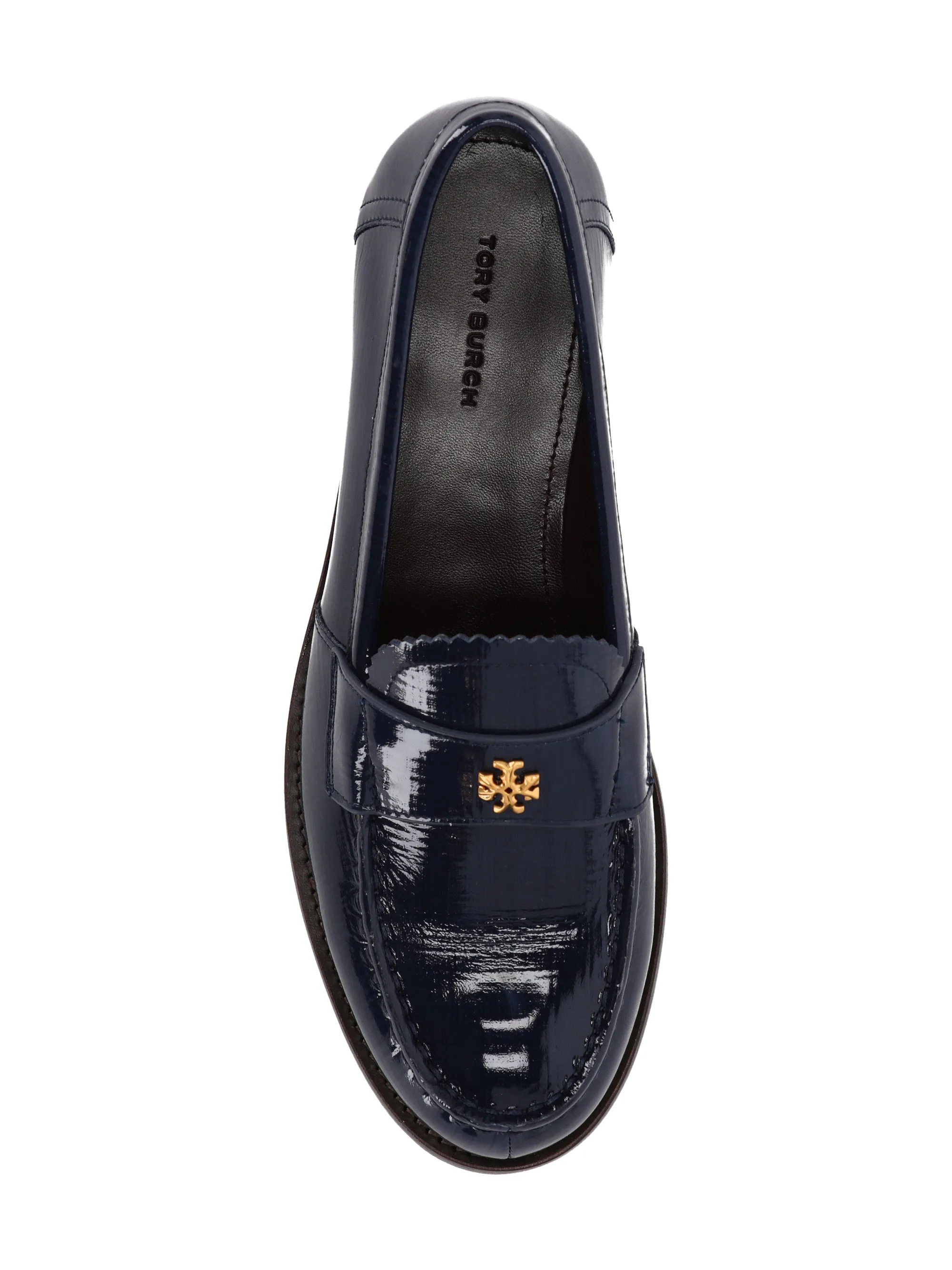 Midnight Navy Leather Flat Shoes