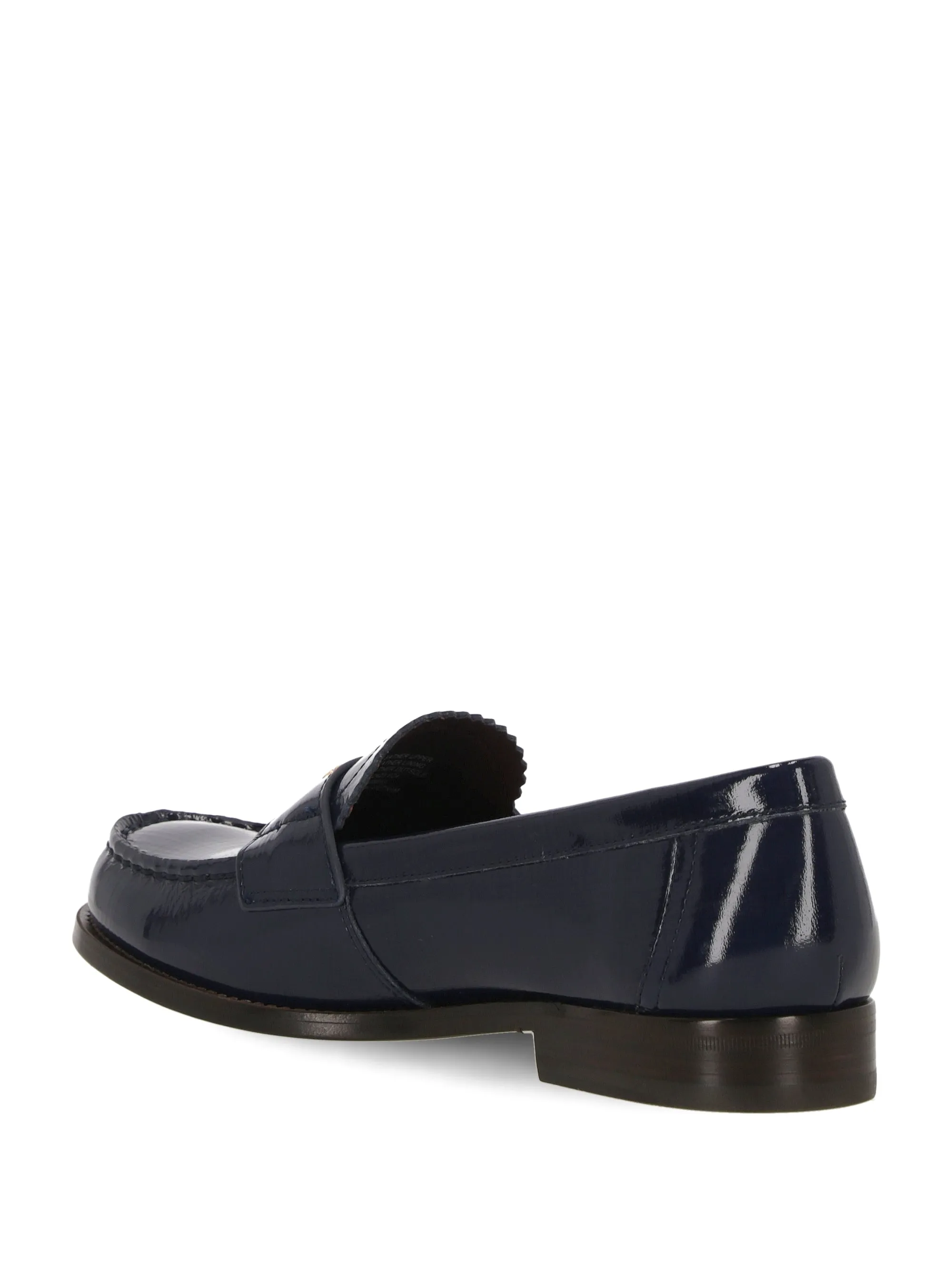 Midnight Navy Leather Flat Shoes