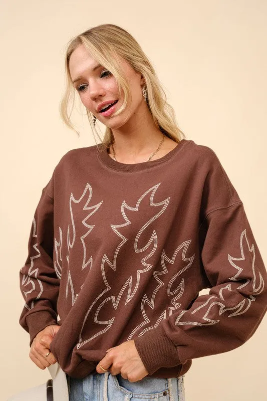 NEW!! Western Stitch Sweatshirt in Brown