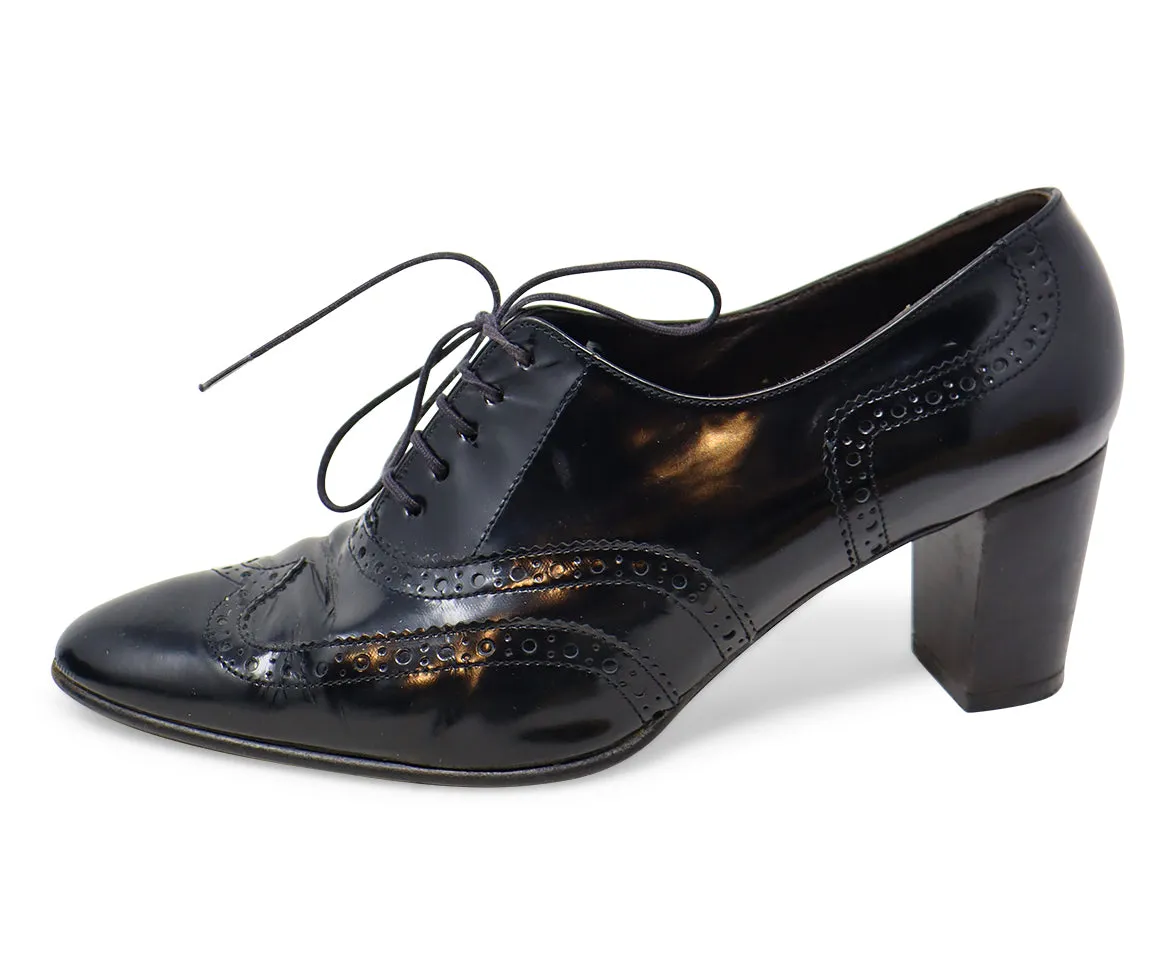 Robert Clergerie Black Leather Oxfords sz 8