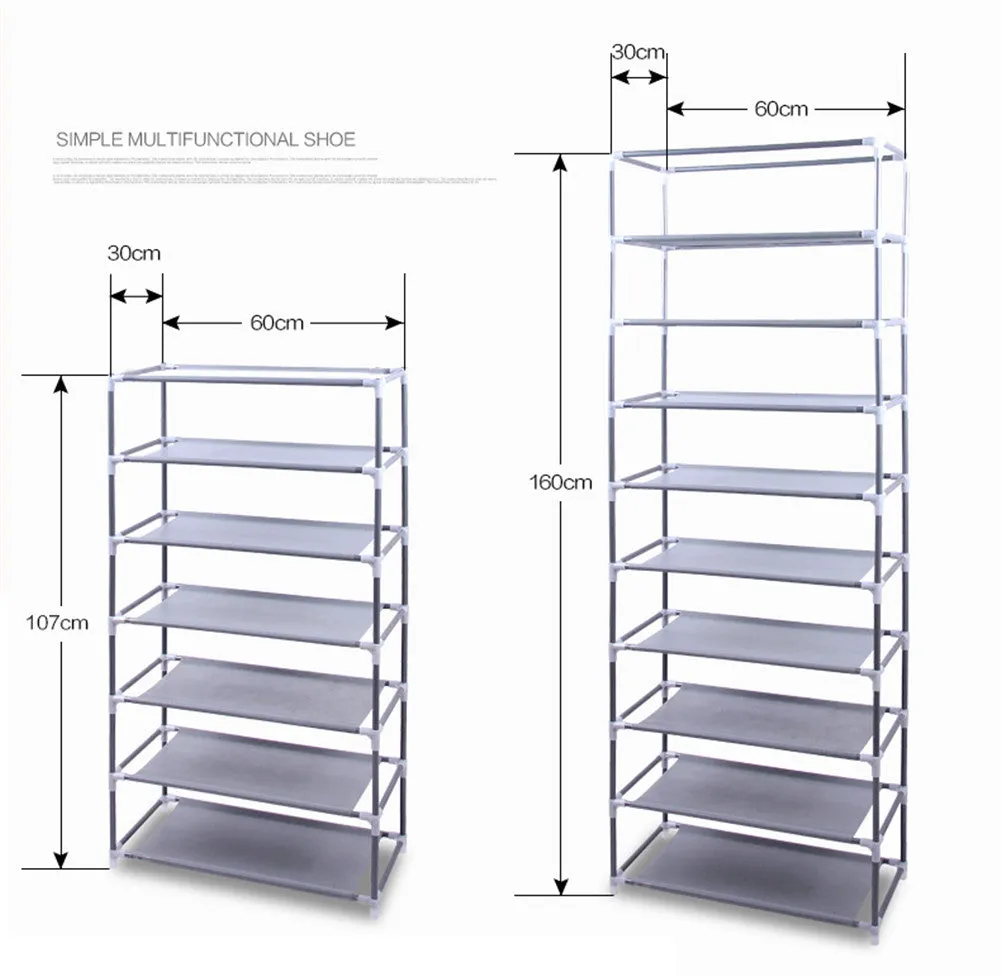 RONSHIN 10-layer Shoe Rack Room-Saving Shoe Cabinet Purple